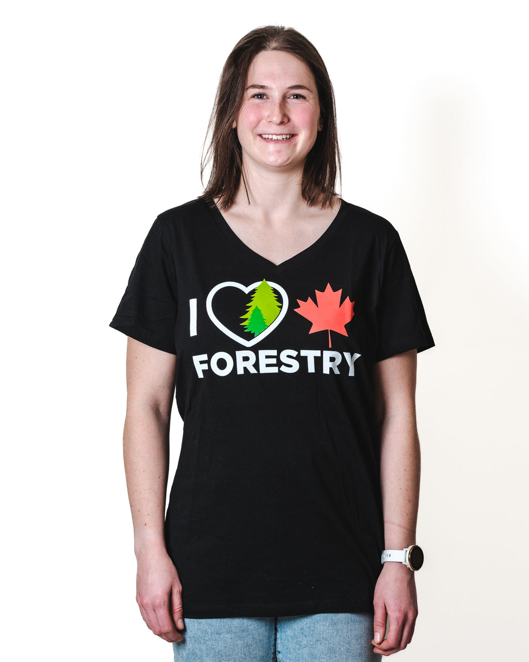 'I Love Canadian Forestry' Women's V-neck