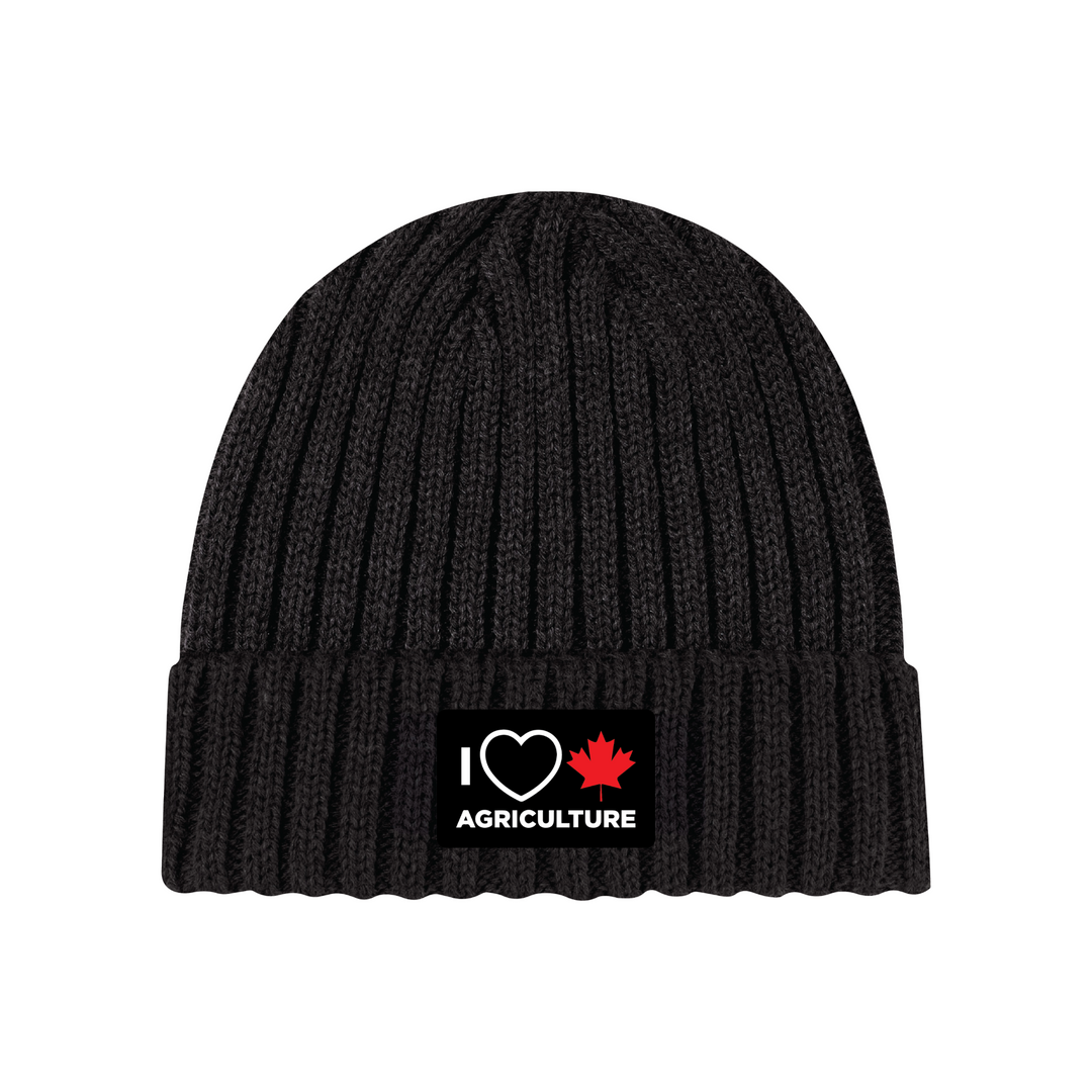 'I Love Canadian Agriculture' Chunky Rib Knit Toque