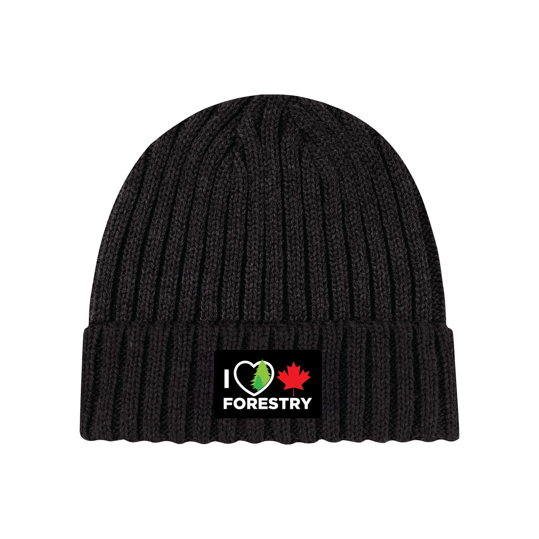 'I Love Canadian Forestry' Chunky Rib Knit Toque