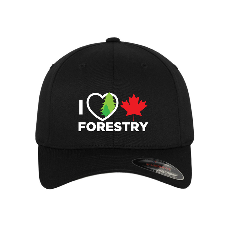 'I Love Canadian Forestry' Fitted Hat