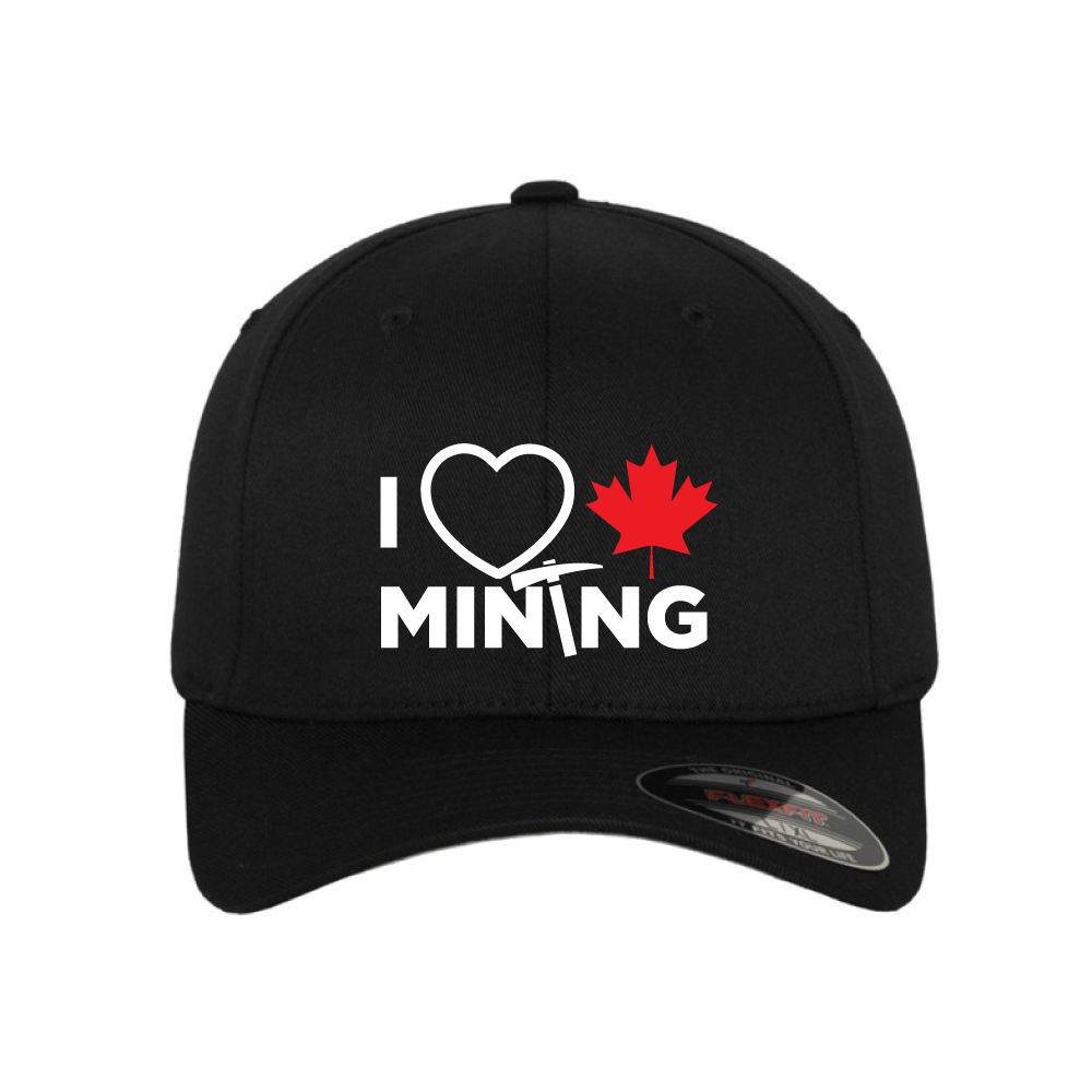 'I Love Canadian Mining' Fitted Hat