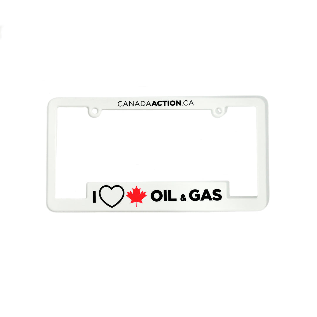 'I Love Oil & Gas' License Plate Frame