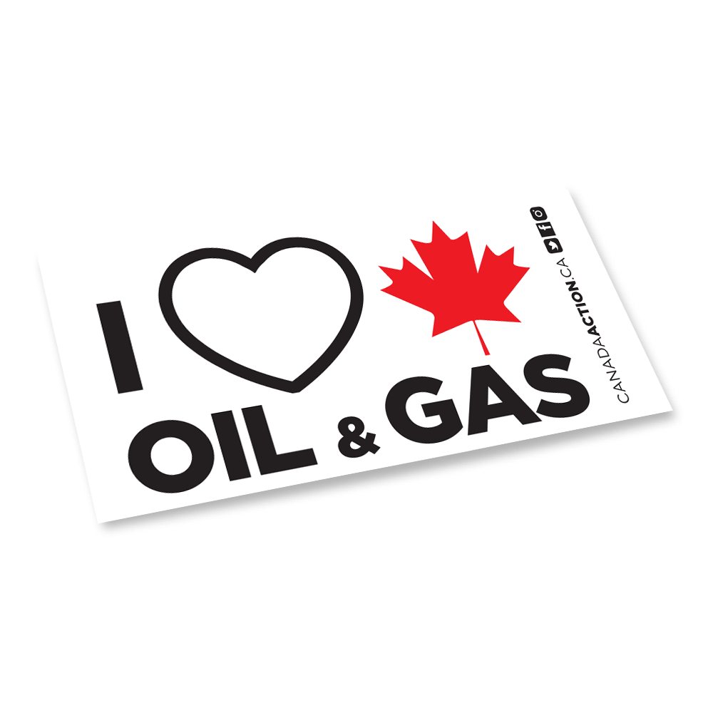'I Love Canadian Oil & Gas' decal 5 pack