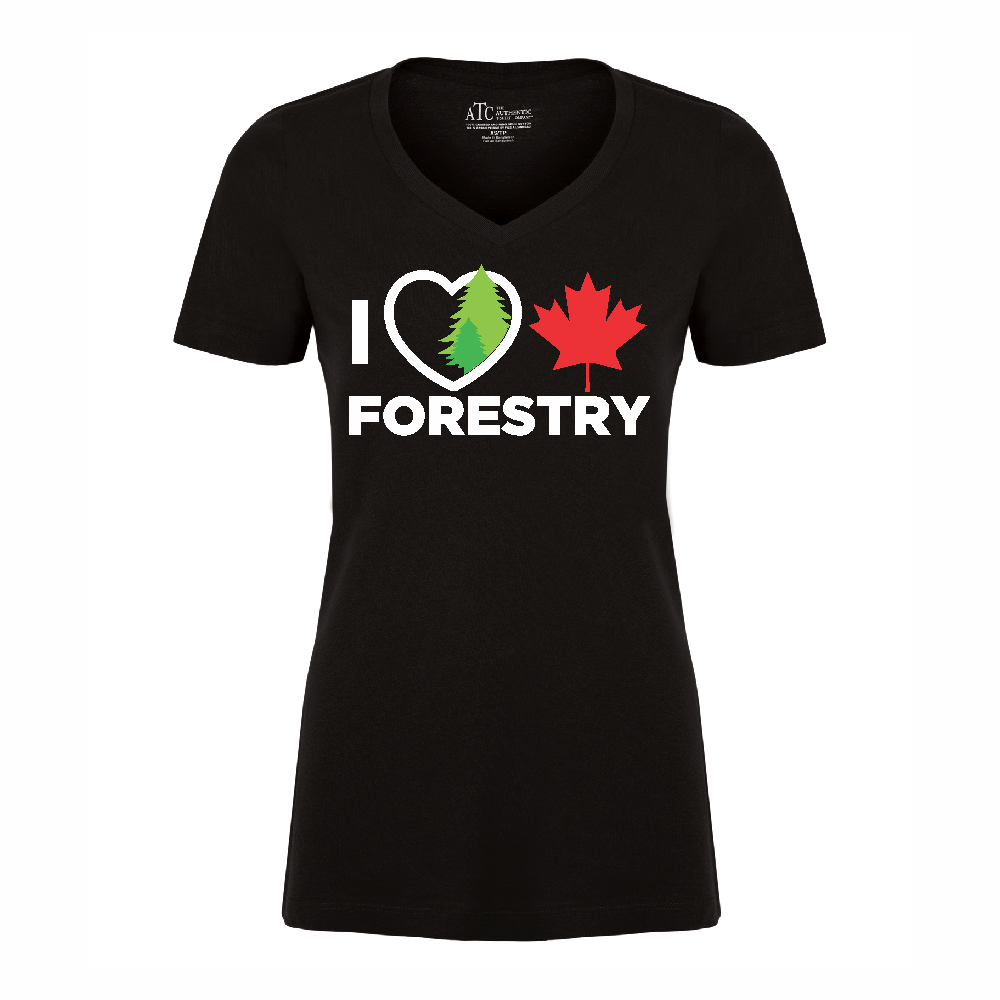 'I Love Canadian Forestry' Women's V-neck