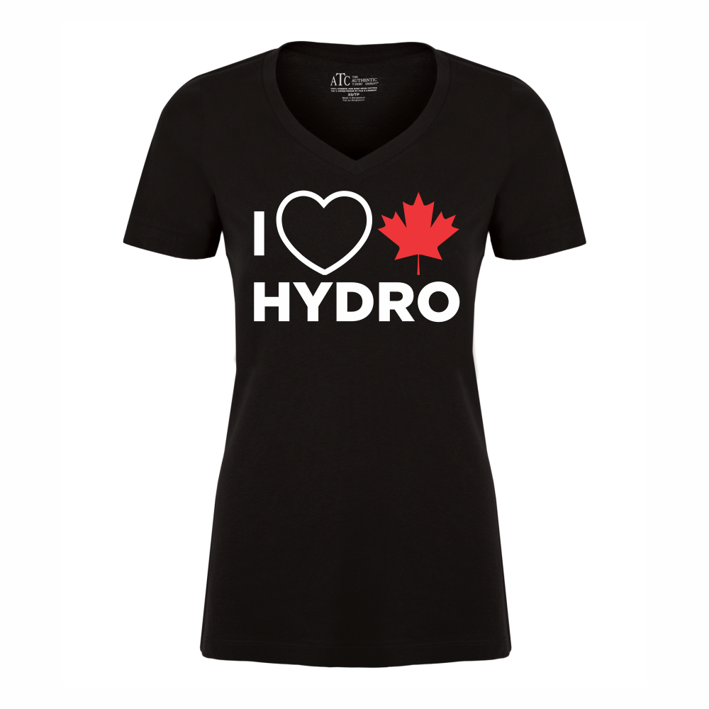 'I Love Canadian Hydro' Women's V-neck