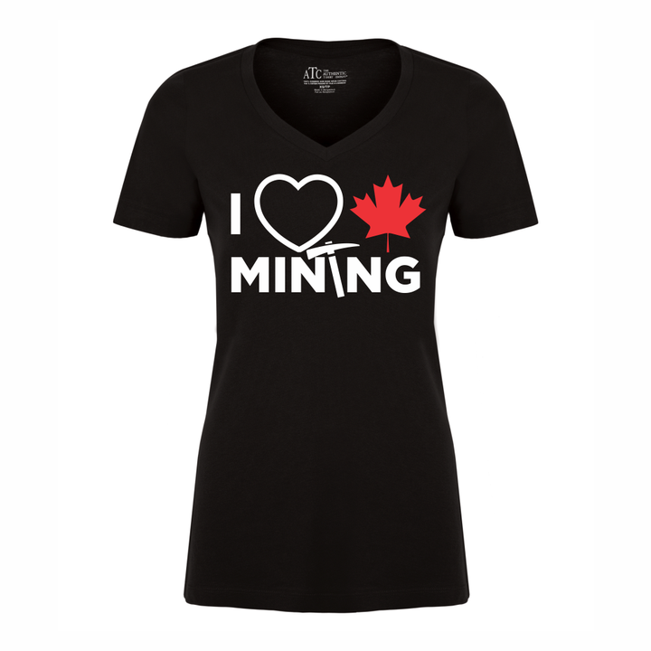 'I Love Canadian Mining' Women's V-neck