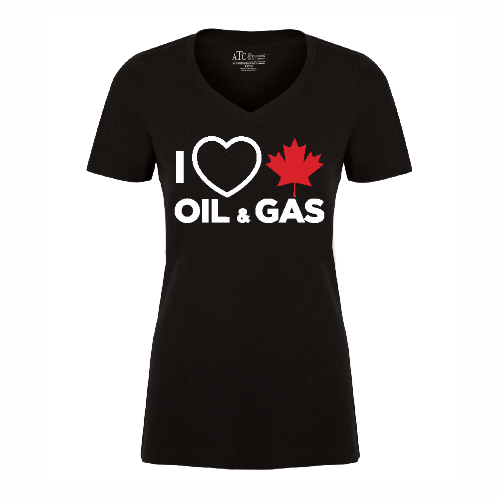 'I Love Canadian Oil & Gas' Women's V-Neck