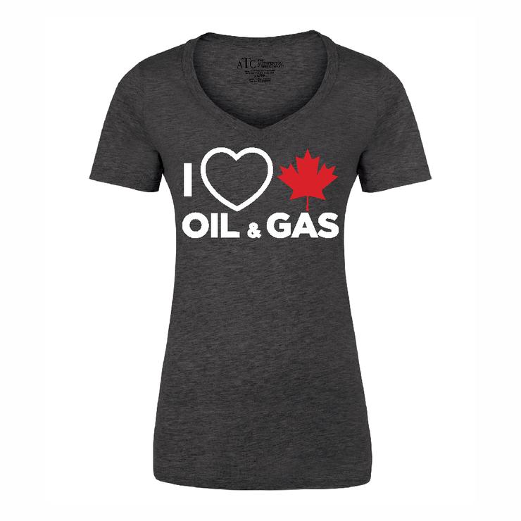 'I Love Canadian Oil & Gas' Women's V-Neck