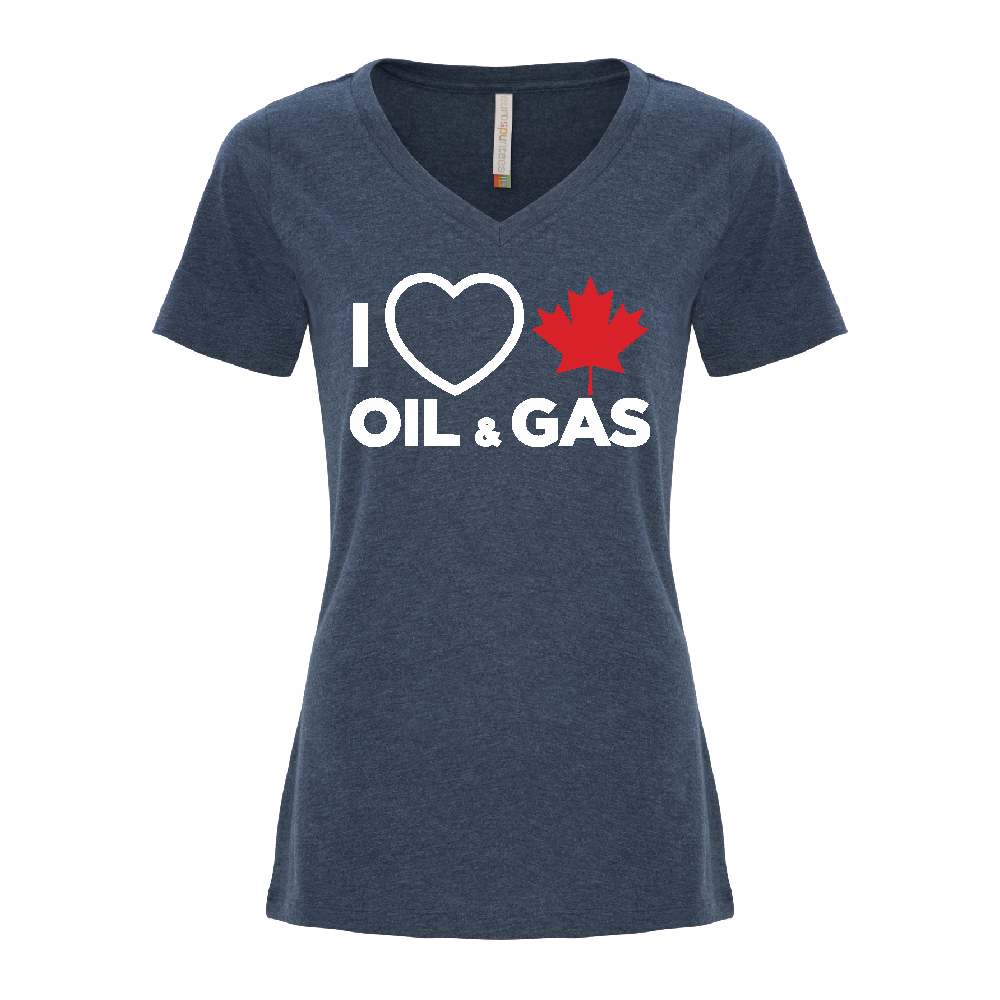 'I Love Canadian Oil & Gas' Women's V-Neck