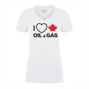 'I Love Canadian Oil & Gas' Women's V-Neck