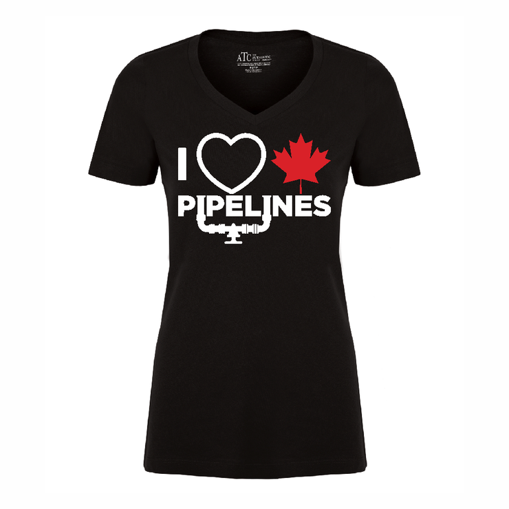 'I Love Canadian Pipelines' Women's V-Neck
