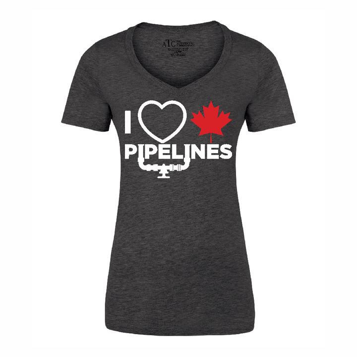 'I Love Canadian Pipelines' Women's V-Neck