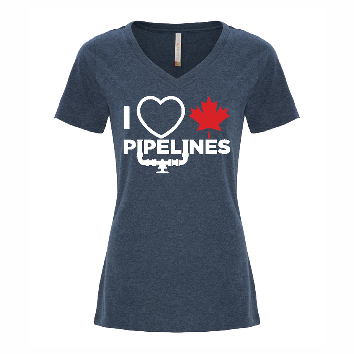 'I Love Canadian Pipelines' Women's V-Neck