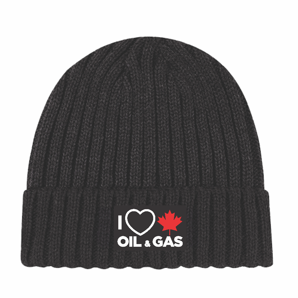 'I Love Canadian Oil & Gas' Chunky Rib Knit Toque